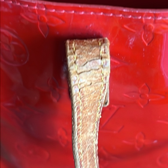 Louis Vuitton Bag Reade Monogram Vernis Pm Red Patent Leather Tote Small - Picture 6 of 15